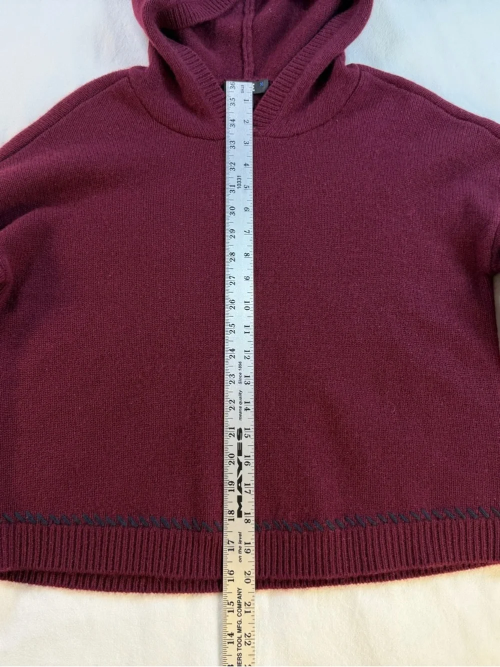 PAIGE Cashmere Hooded Sweater in Cherry Wine size Small